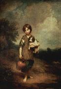 Thomas Gainsborough Cottage Girl with Dog and pitcher oil on canvas